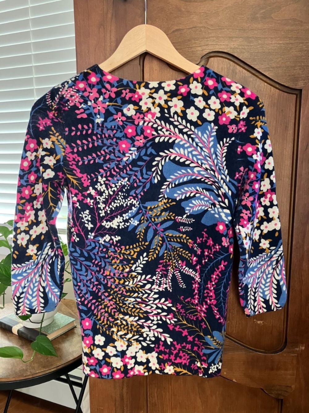 Talbots | Cashmere | Audrey Sweater | Popping Garden Navy Floral | XS